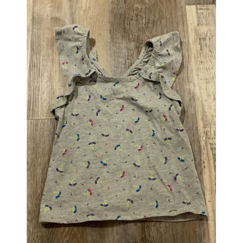 Falls Creek Girls Gray Floral Racerback‎ Tank Top Size XS (4/5)